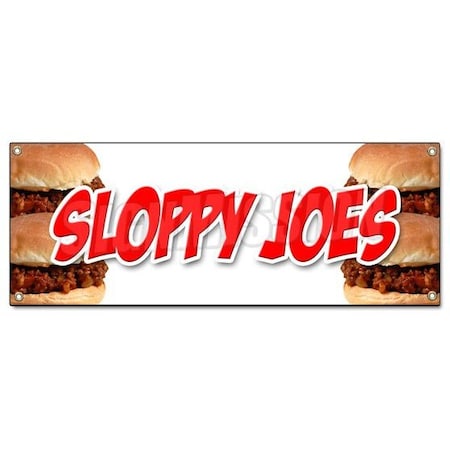 Signmission SLOPPY JOES BANNER SIGN beef chicken bun sliders homemade food lunch B-Sloppy Joes
